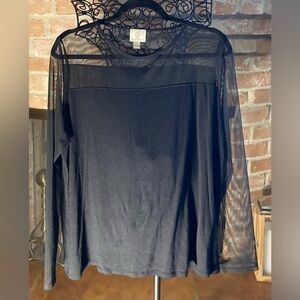 Hot In Hollywood Black Sheer Women's Blouse